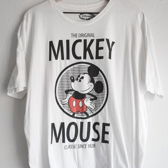 Vintage 1990s Mickey Mouse Graphic White Tee Shirt - Picture 3 of 6
